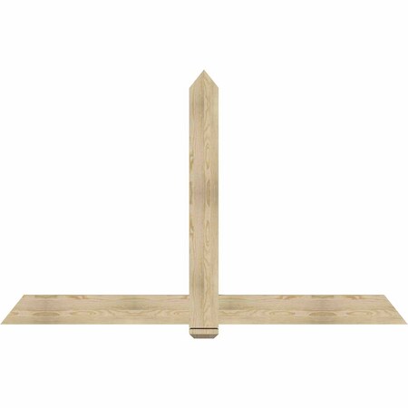 Ekena Millwork Eugene Rough Sawn Timber Gable Bracket, Douglas Fir, 84"W x 53"H x 2"D x 6"F, 15/12 Pitch GBW084X53X0206EUG00RDF